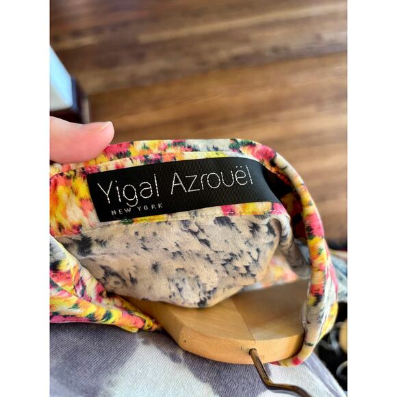 Floral Silk Sleeveless Shirt by Yigal Azrouel Size 10 - Picture 4 of 4